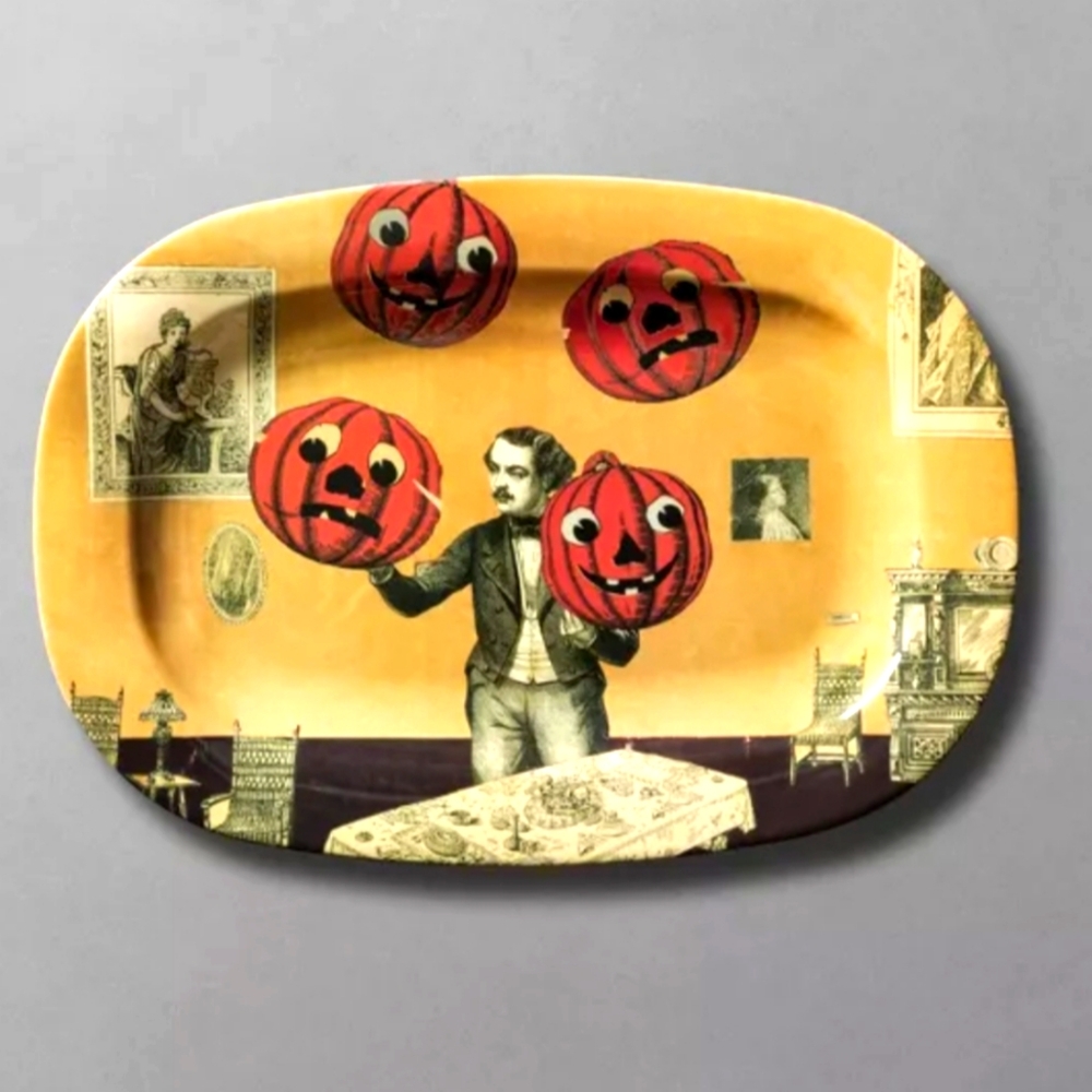 🎃John Derian Juggling Jack O Lantern Pumpkin Platter Tray Halloween 🎃Sold Out